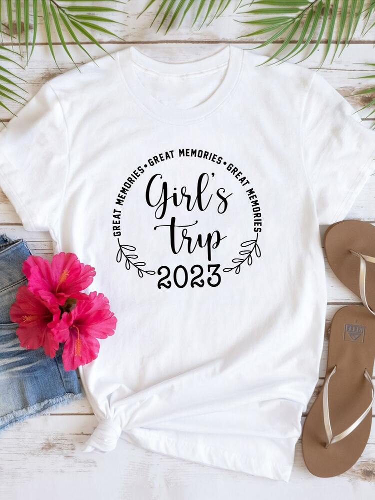 Chiquease Áo thun nữ Slogan Giải trí - trắng - Xem 1