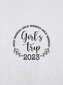 Chiquease Áo thun nữ Slogan Giải trí - trắng - Xem 4