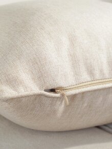 1pc Pillowcase/ Waist Cushion Cover (without Filling) - Beige - View 3