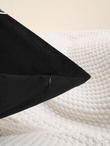 1入組葉子圖案夜光裝飾抱枕套客廳用現代布藝靠墊套家居裝飾 - 黑色 - 查看 2