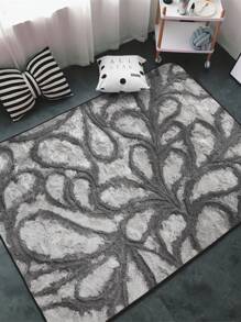 1 pieza Alfombra con diseño gráfico, alfombra moderna de poliéster para el hogar - Blanco y Negro - Ver 4