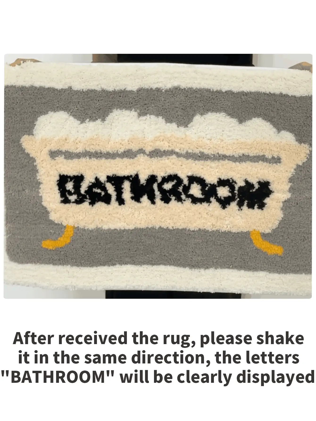 DAJIANG 1 件装植绒卡通防滑吸水柔软浴室地垫，加厚加绒入口装饰浴室厨房装饰