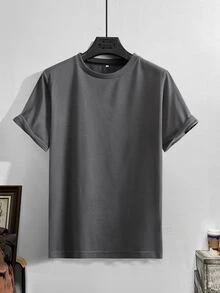 Manfinity EMRG Áo thun & Áo lót Nam Lá thư Giải trí - Màu xám đen - Xem 2