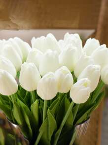 1pc Or 6pcs/Set Romantic And Warm Festival Gift Realistic Tulip Bouquet Easter - White - View 3