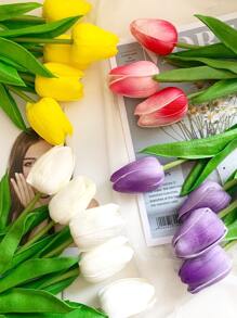 1pc Or 6pcs/Set Romantic And Warm Festival Gift Realistic Tulip Bouquet Easter - White - View 5