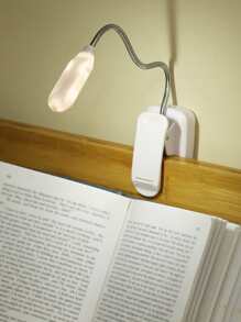 1pc Creative White Light Eye-Care Reading Lamp, With Clip, Adjustable Arm, Battery Powered, Desk Lamp, Suitable For Book Lovers, Also Can Be A Birthday Gift For Friends, Indoor/Outdoor Travel Lighting, Reading Lamp, High-Quality Reading Light - White - View 5