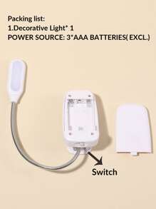 1pc Creative White Light Eye-Care Reading Lamp, With Clip, Adjustable Arm, Battery Powered, Desk Lamp, Suitable For Book Lovers, Also Can Be A Birthday Gift For Friends, Indoor/Outdoor Travel Lighting, Reading Lamp, High-Quality Reading Light - White - View 6