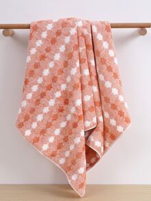 1入組幾何圖案浴巾或毛巾浴用現代織物毛巾 - 橘色 - 查看 6