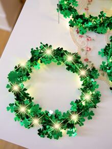 1 pieza Guirnalda de plástico moderno con diseño de trébol decorativo para fiesta