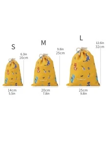 1入組恐龍圖案旅行包裝袋卡通可愛滌綸衣服旅行收納袋