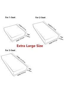 1pc Solid Stretchy Sofa Seat Cover - Blue - View 3