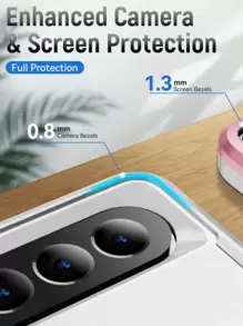 适用于 16 Explorer 情侣手机壳，高级防震纯色简约风格 - 兼容 Galaxy S24u/A05/A35/A15/A25/A24/S23fe/A12345/12345 系列/兼容 14 Pro Max/15/13/12/11/7/8/Xs Max R 系列/兼容 MOTO G5G 2022/G Stylus/G Play/Power 系列手机壳，防水防摔防刮，国际版，非国内版 - 白色 - 查看 5