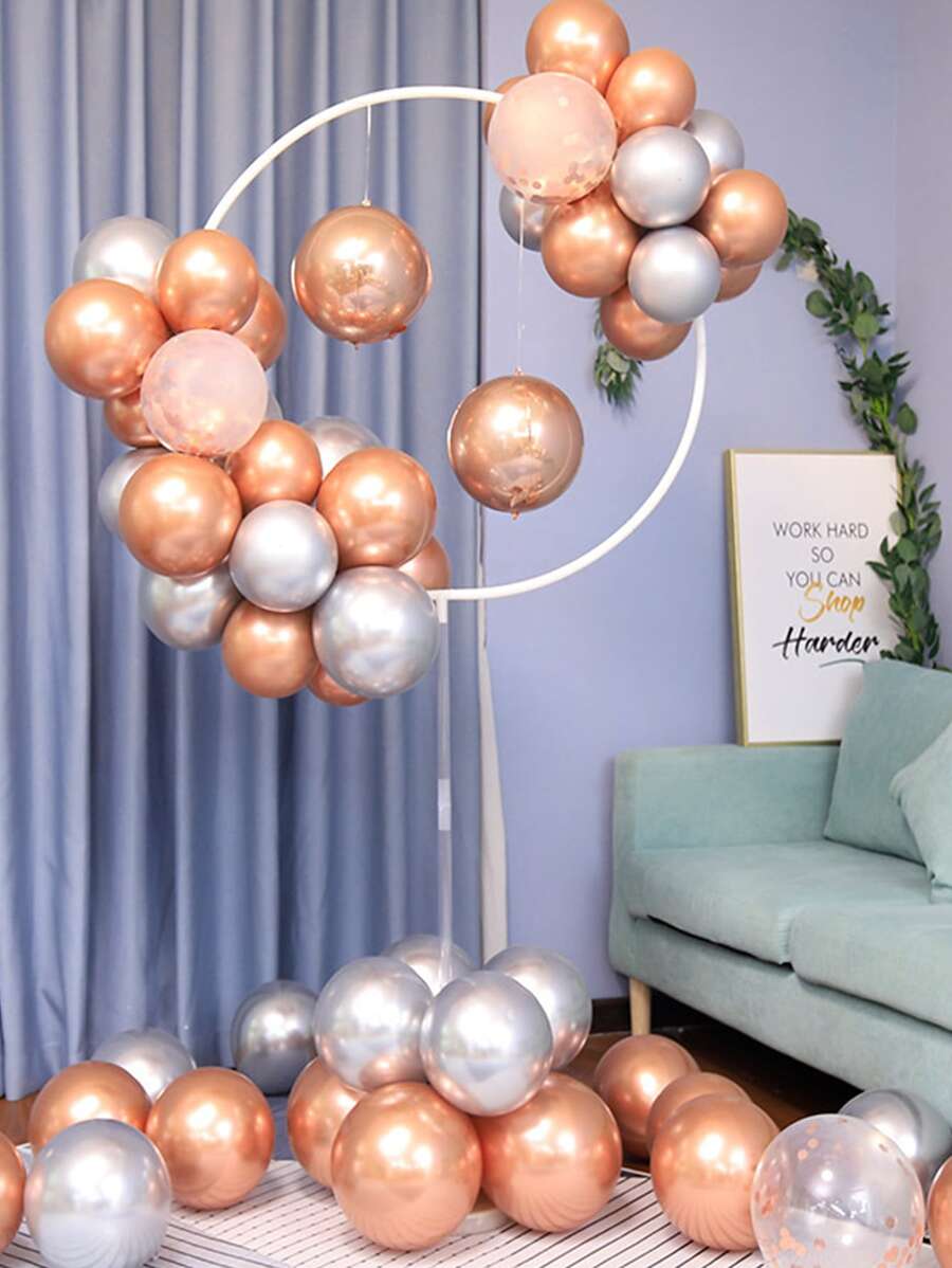 1入組塑料氣球架派對用極簡主義白色氣球架 - 白色 - 查看 1