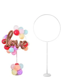 1入組塑料氣球架派對用極簡主義白色氣球架 - 白色 - 查看 3