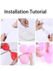 1入組塑料氣球架派對用極簡主義白色氣球架 - 白色 - 查看 4