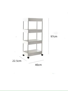 1pc Plastic Storage Rack, Modern Multi-layer Kitchen Storage Rack For Kitchen - White - View 4