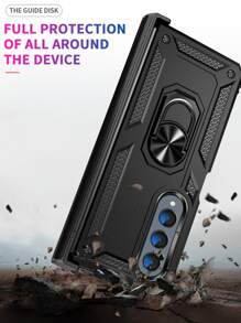 可折疊手機殼帶磁性圓環支架 - 黑色 - 查看 4