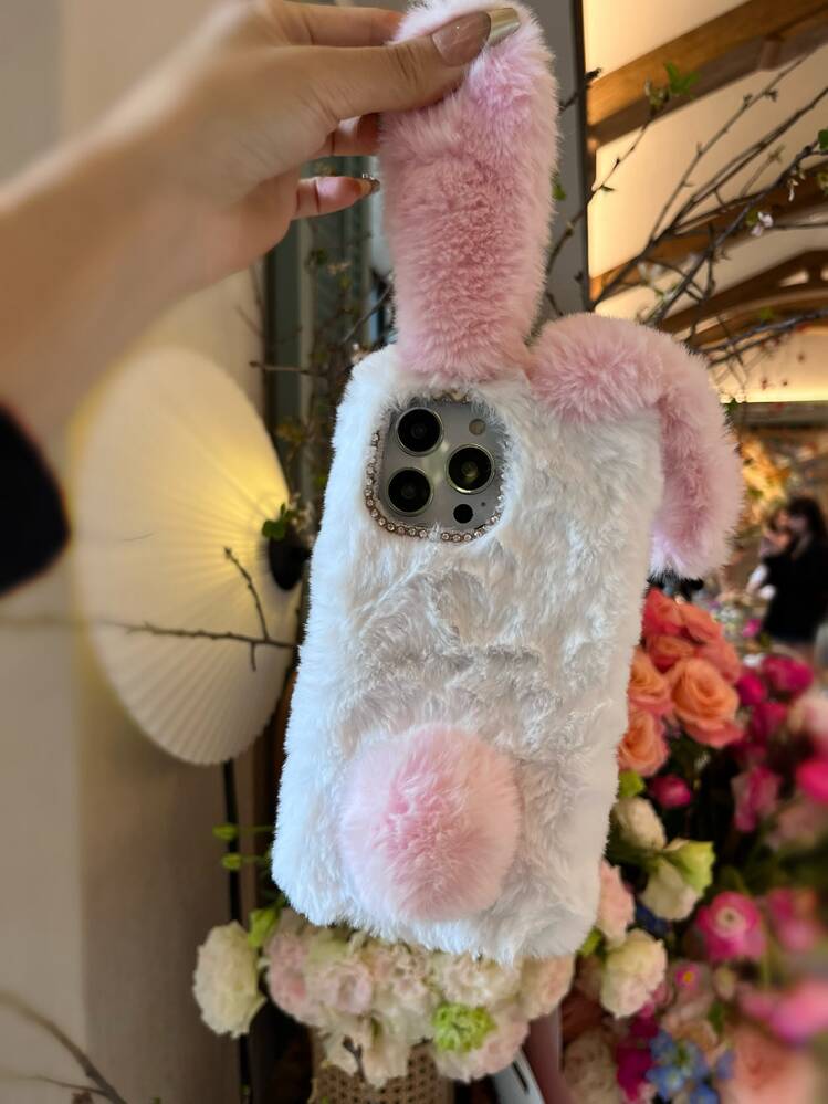長毛絨兔子設計手機殼 - 彩色 - 查看 6