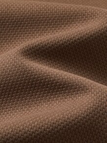 男士側拼接織帶腰部抽繩長褲 - 棕色 - 查看 5