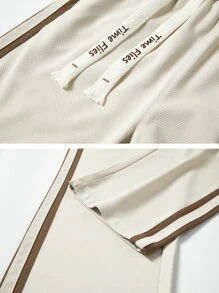Quần Nam Dây kéo Sọc Giải trí - Màu Khaki - Xem 9