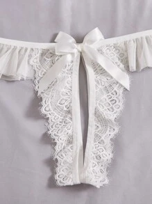 Pure Desire Áo Lót Gọi cảm Kích Thước Lớn Nơ Bướm Xù màu trơn - trắng - Xem 6