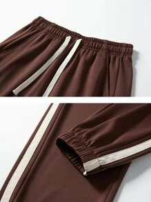 Quần thể thao Nam Dây kéo Sọc - Cà phê nâu - Xem 8