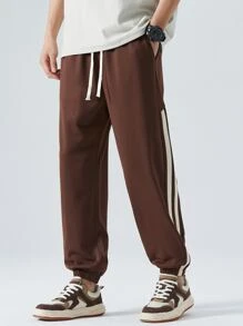 Quần thể thao Nam Dây kéo Sọc - Cà phê nâu - Xem 9