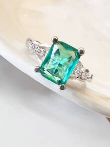 Cubic Zirconia Decor Ring - Multicolor - View 1