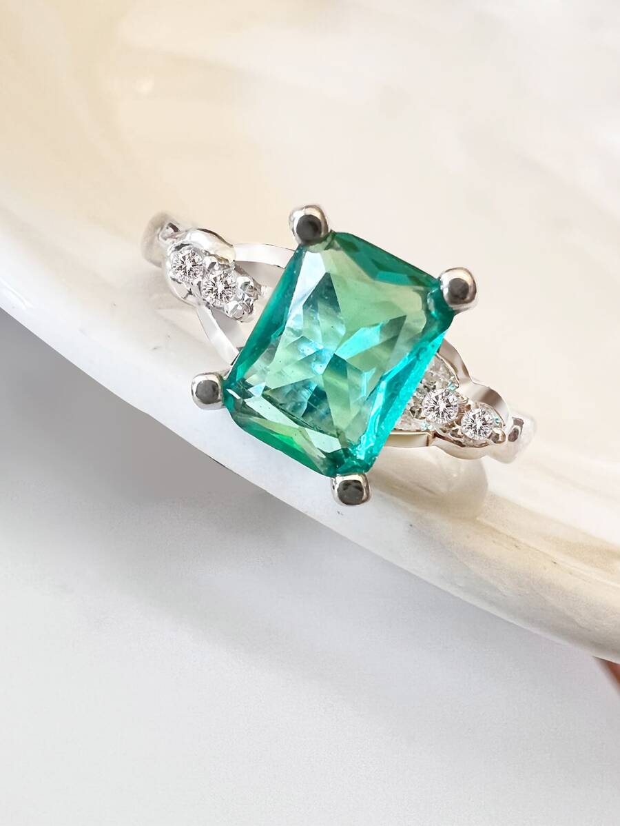 Cubic Zirconia Decor Ring - Multicolor - View 1