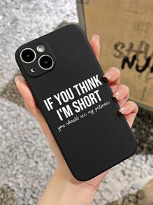 Slogan Graphic Phone Case,International Version, Not The Domestic Version - Black and White - View 1