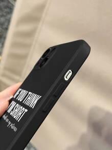 Slogan Graphic Phone Case,International Version, Not The Domestic Version - Black and White - View 5