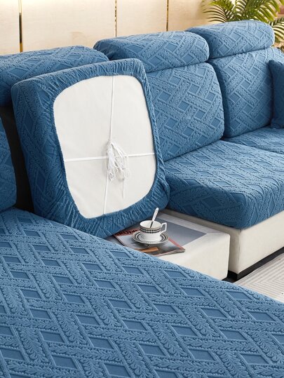 1pc Solid Color Sofa Cushion Cover Without Filler, Modern Polyester Sofa Cover Blanket For Home