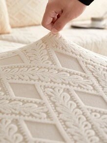 1入組幾何提花沙發座墊套現代滌綸彈力沙發靠墊套適合家用 - 米色 - 查看 2