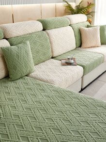 1入組幾何提花沙發座墊套現代滌綸彈力沙發靠墊套適合家用 - 米色 - 查看 6