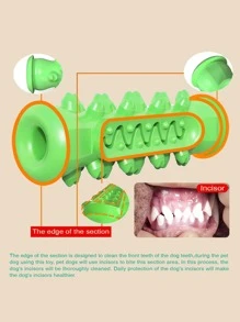 1 pieza Palo masticable para mascotas de material TPR, juguete duradero con forma de hueso para perros grandes/medianos/pequeños que ayuda a la limpieza de los dientes - Verde - Ver 4