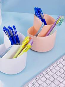 1 pieza Bote para lápices liso - Negro - Ver 2