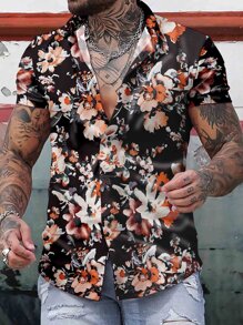 Manfinity RSRT Áo sơ mi Nam Nút phía trước Hoa Tất cả trên in Boho - Nhiều màu - Xem 1