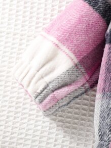 Baby Plaid Print Flap Pocket Jacket Without Tee - Multicolor - View 5