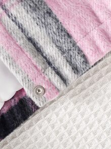 Baby Plaid Print Flap Pocket Jacket Without Tee - Multicolor - View 6