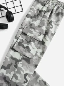 SHEIN 男孩迷彩印花工裝褲