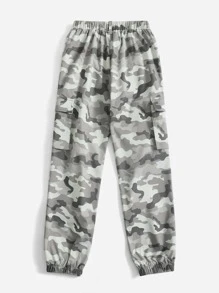 SHEIN 男孩迷彩印花工裝褲