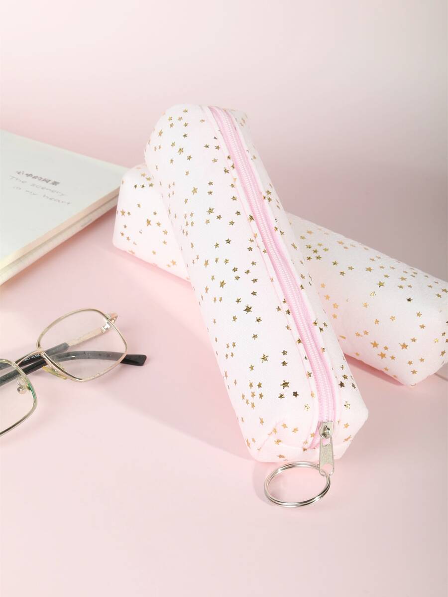 1入組星星圖案筆袋 - 粉色 - 查看 1