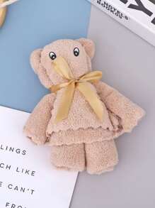 Toalla de mano con diseño de oso de 1 pieza, toalla de cara de agua absorbente Simple para regalo - Rosa - Ver 6