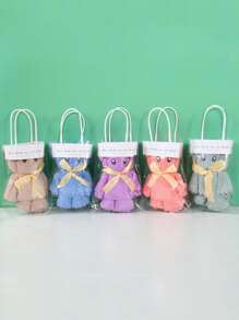 Toalla de mano con diseño de oso de 1 pieza, toalla de cara de agua absorbente Simple para regalo - Rosa - Ver 4