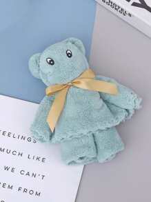 Toalla de mano con diseño de oso de 1 pieza, toalla de cara de agua absorbente Simple para regalo - Rosa - Ver 5