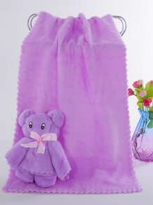 Toalla de mano con diseño de oso de 1 pieza, toalla de cara de agua absorbente Simple para regalo - Rosa - Ver 12