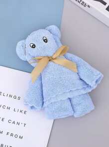 Toalla de mano con diseño de oso de 1 pieza, toalla de cara de agua absorbente Simple para regalo - Rosa - Ver 7