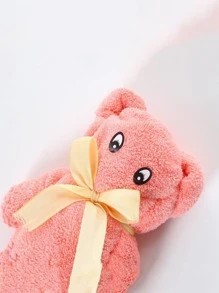 Toalla de mano con diseño de oso de 1 pieza, toalla de cara de agua absorbente Simple para regalo - Rosa - Ver 9