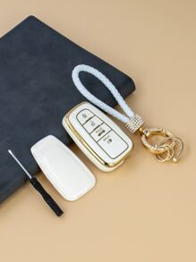 1set Car Key Case & Keychain Compatible With Toyota - Multicolor - View 2