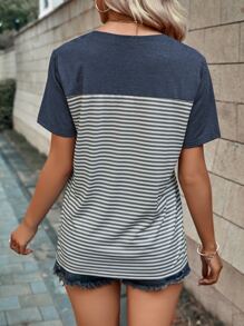 SHEIN LUNE Áo thun nữ Túi Sọc Giải trí - Nhiều màu - Xem 2